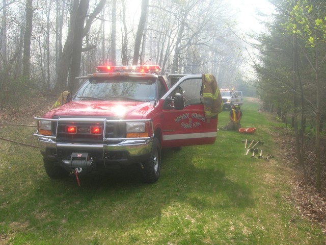 Brush fire on Pine Tree Drive